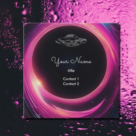 UFO in het zwarte gat Vierkante Visitekaartje