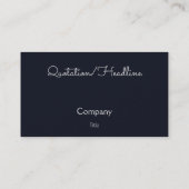 UFO in het zwarte gat Visitekaartje (Achterkant)