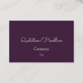 UFO in het zwarte gat Visitekaartje (Achterkant)