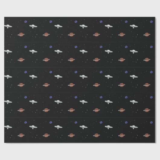 UFO in ruimtevoorbeeld Cadeaupapier (Vlak)