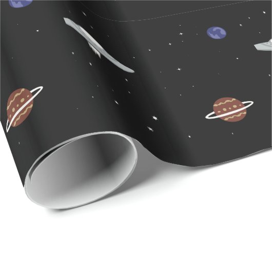 UFO in ruimtevoorbeeld Cadeaupapier (Rol Hoek)