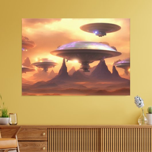 UFO-indringercanvas afdrukken (Insitu (Woonkamer))