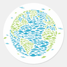 UFO-invasie in de wereld, buitenaardse wezens, rui Ronde Sticker