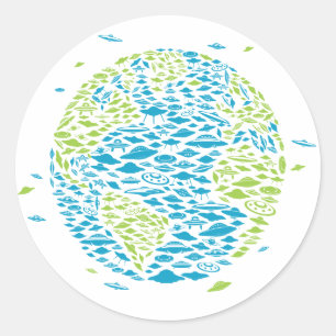 UFO-invasie in de wereld, buitenaardse wezens, rui Ronde Sticker