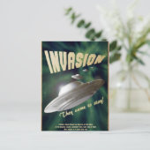 UFO-invasie -  Poster film Briefkaart (Staand voorkant)
