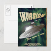 UFO-invasie -  Poster film Briefkaart (Voorkant / Achterkant)