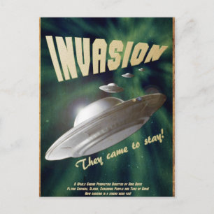 UFO-invasie -  Poster film Briefkaart