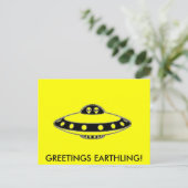 UFO-INVASION! BRIEFKAART (Staand voorkant)