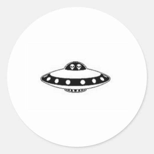 UFO-INVASION! RONDE STICKER (Voorkant)