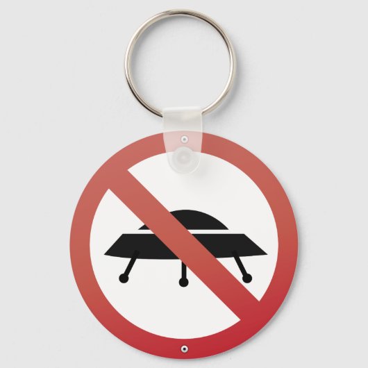 UFO is geen parkeren! Alien Spaceship Humor Sleutelhanger (Voorkant)
