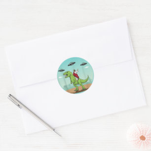 UFO Jezus Ridder Dinosaurus Alien Christenen Ronde Sticker