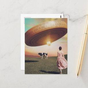 Ufo kaas in de melkweide briefkaart