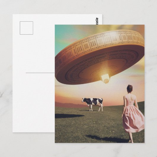 Ufo kaas in de melkweide briefkaart (Voorkant / Achterkant)