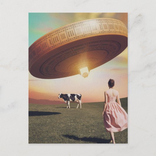Ufo kaas in de melkweide briefkaart (Voorkant)