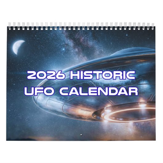 UFO-kalender 2026 Vintage Sci-Fi Wandplanner Kalender (Hoes)