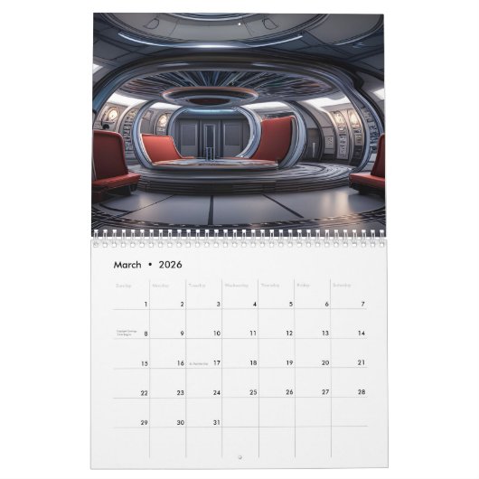 UFO-kalender met ej-goud Kalender (Mar 2026)