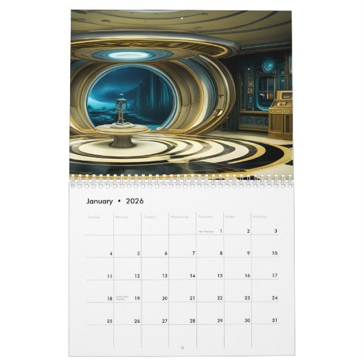 UFO-kalender met ej-goud Kalender (Jan 2026)