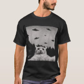 UFO Kat Ontmoeting Meme Design T-shirt (Voorkant)