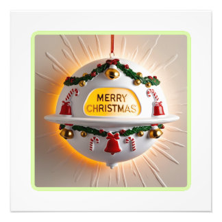 UFO Kerst Ornament Wall Art Foto Afdruk
