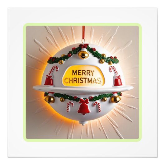  UFO Kerst Ornament Wall Art Foto Afdruk (Voorkant)