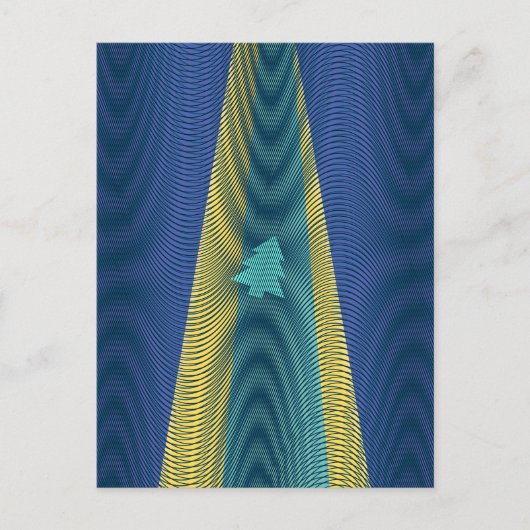 UFO-kerstboomontvoering Blauwe Gele Gele Rad Feestdagenkaart (Voorkant)