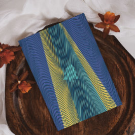 UFO-kerstboomontvoering Blauwe Gele Gele Rad Feestdagenkaart