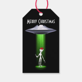 UFO Kerstmis 🛸 Grappige Alien Cadeaulabel
