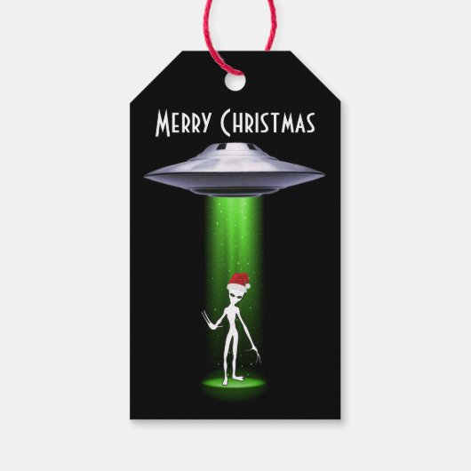 UFO Kerstmis 🛸 Grappige Alien Cadeaulabel (Achterkant)