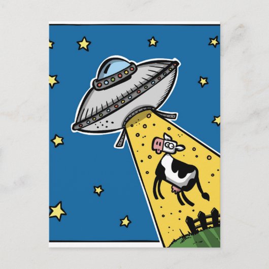 UFO-KOE ONTVOERING Briefkaart (Voorkant)