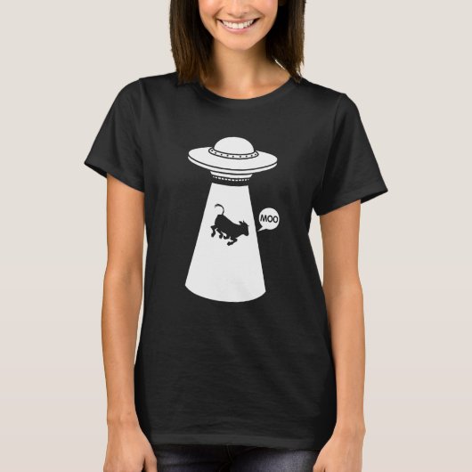 Ufo Koe Ontvoering Meme Ruimte Alien Grap T-shirt (Voorkant)