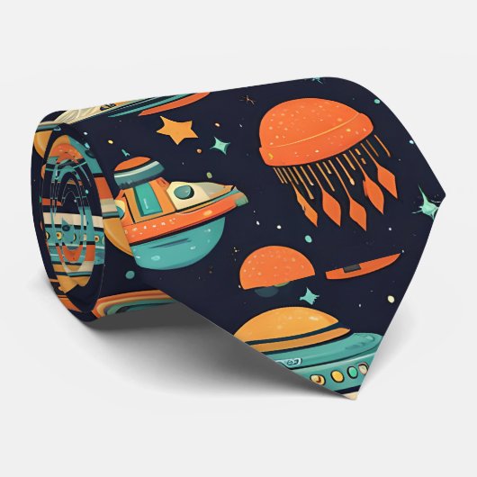 UFO  kunst Stropdas (Opgerold)