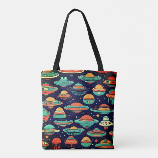 UFO kunst Tote Bag (Achterkant)