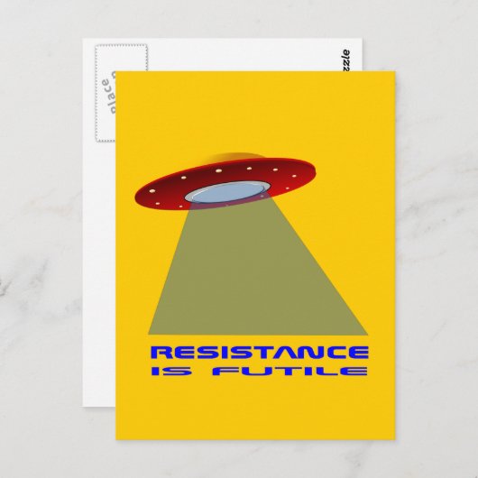 UFO-landing Briefkaart (Voorkant / Achterkant)