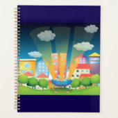 UFO Landing in a Bright City Night Scene Planner (Voorkant)
