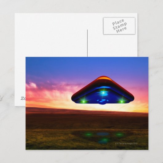 UFO-lichten Briefkaart (Voorkant / Achterkant)