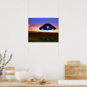 UFO-lichten Poster (Keuken)