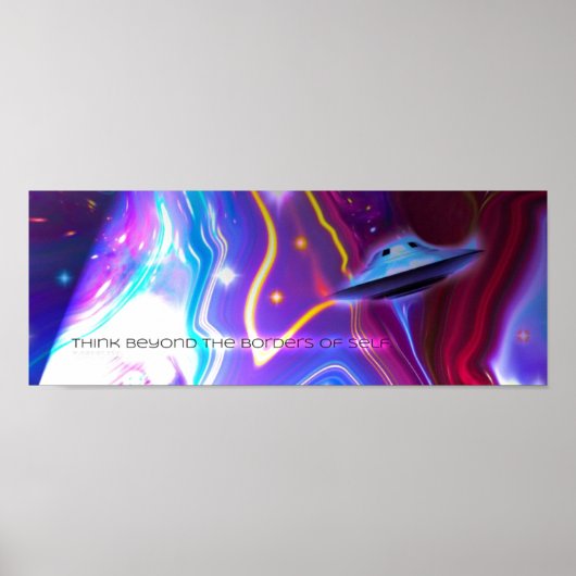 UFO magenta Dimension 36 x 12 inch horizontaal Pos Poster (Voorkant)