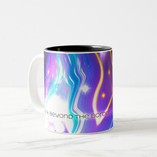 UFO magenta Dimension-Mok Tweekleurige Koffiemok (Voorkant links)