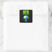 UFO-mededeling Vierkante Sticker (Tas)