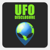 UFO-mededeling Vierkante Sticker (Voorkant)