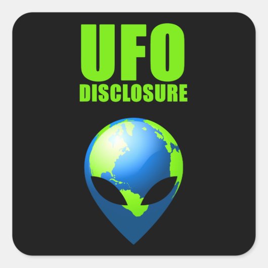 UFO-mededeling Vierkante Sticker (Voorkant)