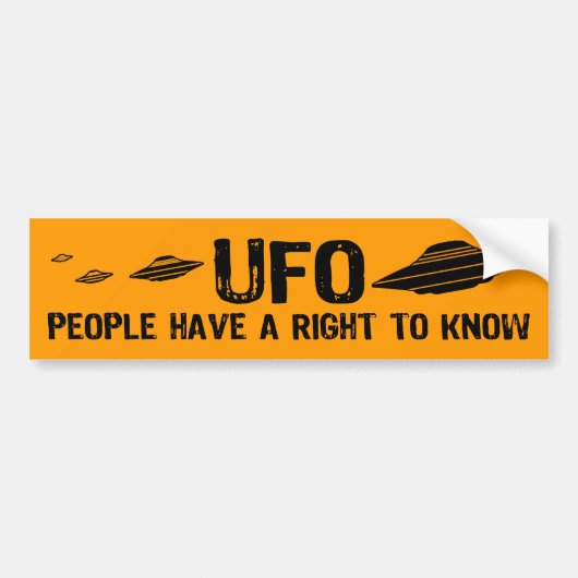 UFO Mensen hebben het recht om te weten Bumpersticker (Voorkant)