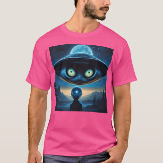 UFO met buitenaards gezicht T-shirt