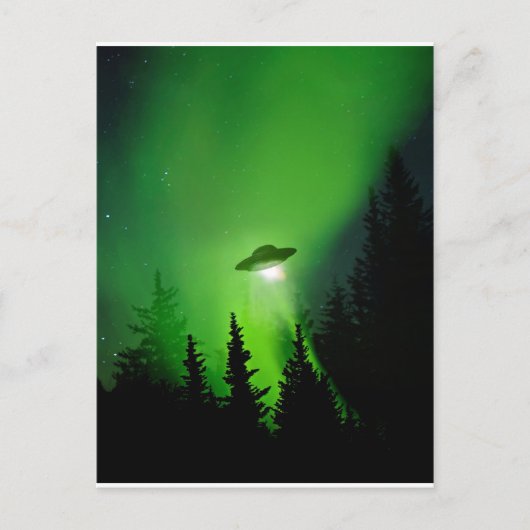 UFO met noordelijke lichten Briefkaart (Voorkant)