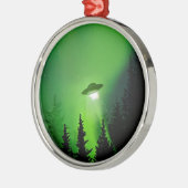 UFO met noordelijke lichten Metalen Ornament (Links)