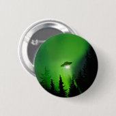 UFO met noordelijke lichten Ronde Button 5,7 Cm (Voorkant /achterkant)