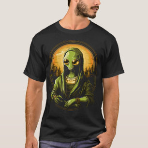 Ufo Mona Lisa Alien Cadeaus Mannen Vrouwen Kindere T-shirt