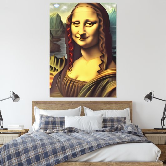 Ufo Mona Lisa Galactic Canvas Afdrukken (Insitu (Slaapkamer))