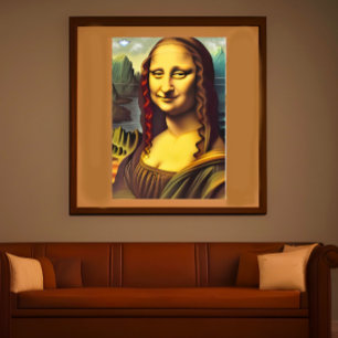 Ufo Mona Lisa Galactic Canvas Afdrukken