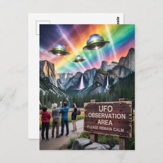 UFO-observatiegebied blijf alsjeblieft kalm Briefkaart (Voorkant / Achterkant)